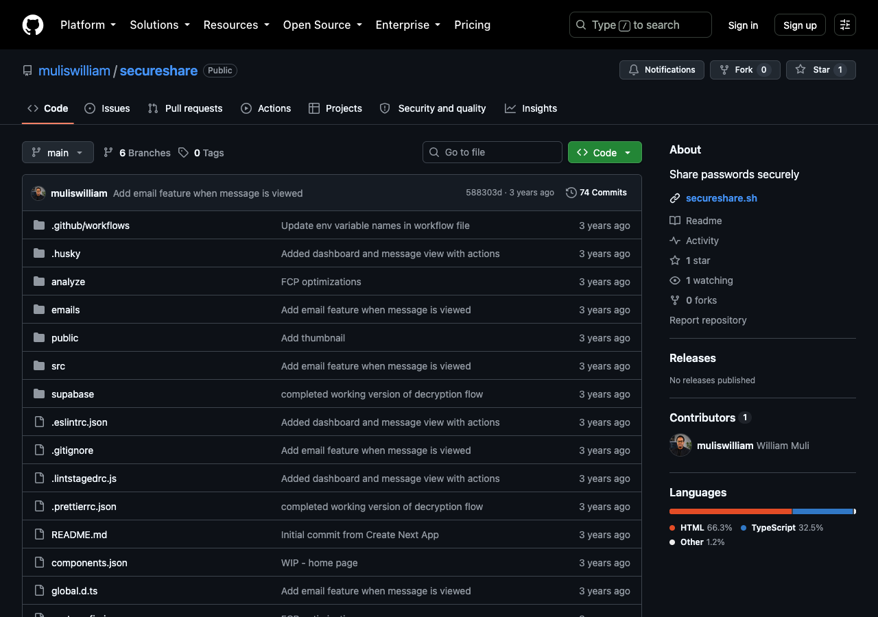 secureshare GitHub repo